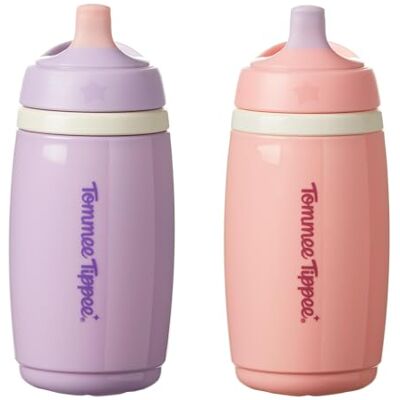 Tommee Tippee Isolierter Aktive-Trinkbecher mit Schnabel 266 ml, Auslaufsichere Wasserflasche für Kleinkinder ab 12 Monaten, Isoliert, damit Getränke kühl bleiben, Pink und Violett, 2 Stück Tommee Tippee Isolierter Aktive-Trinkbecher mit Schnabel 266 ml, Auslaufsichere Wasserflasche für Kleinkinder ab 12 Monaten, Isoliert, damit Getränke kühl bleiben, Pink und Violett, 2 Stück