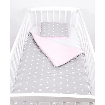 Babylux Babydecke Krabbeldecke Minky Kuscheldecke Decke 75 x 100 cm mit Kissen 30x35cm (4K. Rosa + Sterne) Babylux Babydecke Krabbeldecke Minky Kuscheldecke Decke 75 x 100 cm mit Kissen 30x35cm (4K. Rosa + Sterne)