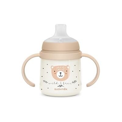 SUAVINEX , Trinklernbecher mit Leuchteffekt, Schnabeltasse Baby, Auslaufsicherer Kinderbecher, Silikon Weichem Trinkschnabel, Ergonomische Griffe, Trainer Cup mit AntiColic-Ventil, 150 ml, +6M, Beige SUAVINEX , Trinklernbecher mit Leuchteffekt, Schnabeltasse Baby, Auslaufsicherer Kinderbecher, Silikon Weichem Trinkschnabel, Ergonomische Griffe, Trainer Cup mit AntiColic-Ventil, 150 ml, +6M, Beige