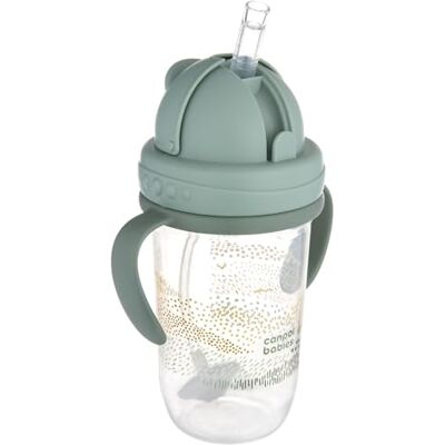 Canpol babies Trinklernbecher für Kinder mit Auslaufsicherer Strohhalm und Gewicht 6 m+ 270 ml, Trinken aus jedem Winkel (Grün MOUNTAINS) Canpol babies Trinklernbecher für Kinder mit Auslaufsicherer Strohhalm und Gewicht 6 m+ 270 ml, Trinken aus jedem Winkel (Grün MOUNTAINS)