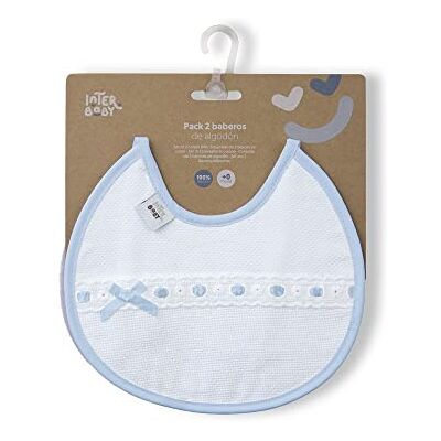 Baby Lätzchen - 100% Baumwolle Grau Blau H Baby Lätzchen - 100% Baumwolle Grau Blau H
