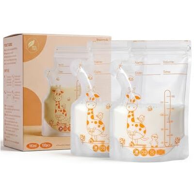 Vinabo 100 Stück Muttermilchbeutel, 180ml Muttermilch Aufbewahrung bag, Milchbeutel für Muttermilch mit Ausgießer für das Stillen, Selbststehender, Kann Eingefroren Werden, Vorsterilisiert Vinabo 100 Stück Muttermilchbeutel, 180ml Muttermilch Aufbewahrung bag, Milchbeutel für Muttermilch mit Ausgießer für das Stillen, Selbststehender, Kann Eingefroren Werden, Vorsterilisiert