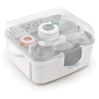 Nuvita 1085 Mikrowellen Sterilisator, Dampf-Sterilisator für bis zu 3 Babyflaschen, Schnuller und Zubehör, Desinfektionsgerät für Babyzubehör Nuvita 1085 Mikrowellen Sterilisator, Dampf-Sterilisator für bis zu 3 Babyflaschen, Schnuller und Zubehör, Desinfektionsgerät für Babyzubehör