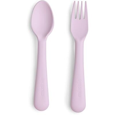 mushie Besteckset mit Gabel & Löffel für Kinder Wiederverwendbar Besteckset Hergestellt in Dänemark BPA-Frei Sichere, Hochwertige & Langlebige Erstausstattung (Soft Lilac) mushie Besteckset mit Gabel & Löffel für Kinder Wiederverwendbar Besteckset Hergestellt in Dänemark BPA-Frei Sichere, Hochwertige & Langlebige Erstausstattung (Soft Lilac)