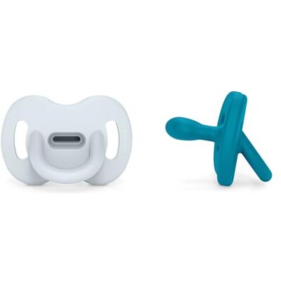 SUAVINEX , Schnuller aus Silikon 2er-Pack, für Babys 0-6 Monate, Schnuller mit physiologischem Sauger Sx Pro, Symmetrisch, Superweich und Flexibel, Einschlafschnuller, Colour Essence, Blau SUAVINEX , Schnuller aus Silikon 2er-Pack, für Babys 0-6 Monate, Schnuller mit physiologischem Sauger Sx Pro, Symmetrisch, Superweich und Flexibel, Einschlafschnuller, Colour Essence, Blau