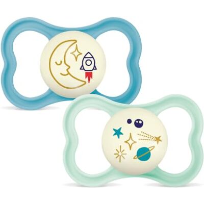 MAM Air Night S240 Schnuller mit extra großen Öffnungen für empfindliche Haut, ultraweicher Silikonsauger, für Babys ab 6 Monaten, blau, mit automatischer Sterilisator-Box, 2 Stück, 6+ meses MAM Air Night S240 Schnuller mit extra großen Öffnungen für empfindliche Haut, ultraweicher Silikonsauger, für Babys ab 6 Monaten, blau, mit automatischer Sterilisator-Box, 2 Stück, 6+ meses