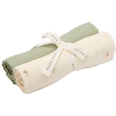 Little Dutch Mulltücher Swaddle Spucktücher Musselin 2er Set (70x70 cm) Baumwolle Forest Treasures & Sage grün Forest Friends Little Dutch Mulltücher Swaddle Spucktücher Musselin 2er Set (70x70 cm) Baumwolle Forest Treasures & Sage grün Forest Friends