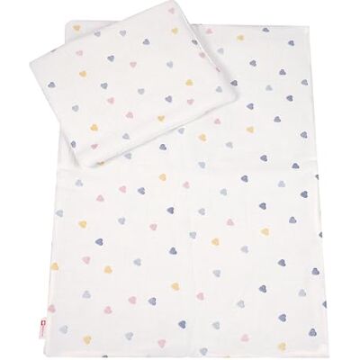 Babylux Babydecke Musselin 75x60 cm – Weiche Kuscheldecke für Kinderwagen & Stubenwagen, Atmungsaktiv, Perfekt für Sommer, Geschenk für Neugeborene MPM (D4 Bunte Herzen) Babylux Babydecke Musselin 75x60 cm – Weiche Kuscheldecke für Kinderwagen & Stubenwagen, Atmungsaktiv, Perfekt für Sommer, Geschenk für Neugeborene MPM (D4 Bunte Herzen)