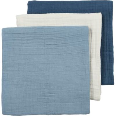 MEYCO Mullwindeln 70x70cm 3-Pack Musselin Spucktuch Natural/Jeans/Indigo 100% weiche Baumwolle Pre Washed Musselin Oeko Tex zertifiziert Stilltuch/Decke hautfreundlich & atmungsaktiv MEYCO Mullwindeln 70x70cm 3-Pack Musselin Spucktuch Natural/Jeans/Indigo 100% weiche Baumwolle Pre Washed Musselin Oeko Tex zertifiziert Stilltuch/Decke hautfreundlich & atmungsaktiv
