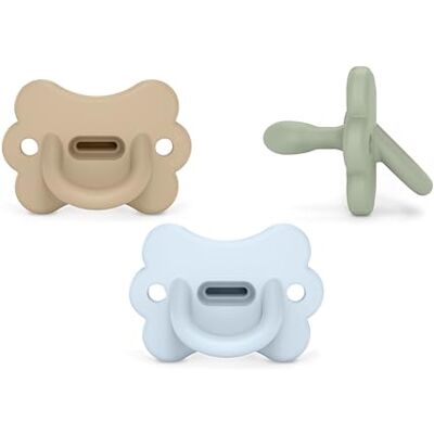 SUAVINEX , 3 Pack Silikon-Schnuller, für Babys 0/6 Monate & Neugeborene, mit SX Pro-Sauger, weich & flexibel, ideal zum Schlafen, respektiert die Mundentwicklung, Butterfly, Beige, Grün, Blau SUAVINEX , 3 Pack Silikon-Schnuller, für Babys 0/6 Monate & Neugeborene, mit SX Pro-Sauger, weich & flexibel, ideal zum Schlafen, respektiert die Mundentwicklung, Butterfly, Beige, Grün, Blau