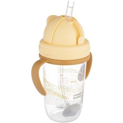 Canpol babies Trinklernbecher für Kinder mit Auslaufsicherer Strohhalm und Gewicht 6 m+ 270 ml, Trinken aus jedem Winkel (Gelb MOUNTAINS) Canpol babies Trinklernbecher für Kinder mit Auslaufsicherer Strohhalm und Gewicht 6 m+ 270 ml, Trinken aus jedem Winkel (Gelb MOUNTAINS)