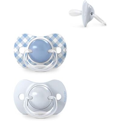 SUAVINEX , 2er-Pack Schnuller für Babys 0/6 Monaten und Neugeborene, mit physiologischem SX Pro Silikonsauger, symmetrisch und flexibel, respektiert die Zahn- und Kieferentwicklung, Wild&Free Blau SUAVINEX , 2er-Pack Schnuller für Babys 0/6 Monaten und Neugeborene, mit physiologischem SX Pro Silikonsauger, symmetrisch und flexibel, respektiert die Zahn- und Kieferentwicklung, Wild&Free Blau