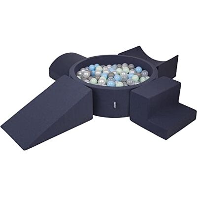 KiddyMoon Spielplatz Aus Schaumstoff Mit Rund Bällebad (300 Bälle) Ballgruben Für Babys Spielbad Hindernisläufen, Hergestellt In Der EU, Dunkelblau:Perle/Grau/Transparent/Babyblue/Minze KiddyMoon Spielplatz Aus Schaumstoff Mit Rund Bällebad (300 Bälle) Ballgruben Für Babys Spielbad Hindernisläufen, Hergestellt In Der EU, Dunkelblau:Perle/Grau/Transparent/Babyblue/Minze