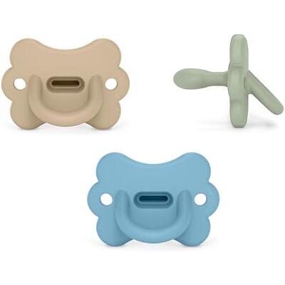 SUAVINEX , 3 Pack Silikon-Schnuller, für Babys 6/18 Monate, mit physiologischem SX Pro-Sauger, weich & flexibel, ideal zum Schlafen, respektiert die Mundentwicklung, Butterfly, Grün, Blau SUAVINEX , 3 Pack Silikon-Schnuller, für Babys 6/18 Monate, mit physiologischem SX Pro-Sauger, weich & flexibel, ideal zum Schlafen, respektiert die Mundentwicklung, Butterfly, Grün, Blau