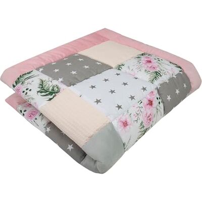 Medi Partners Krabbeldecke für Baby Spielmatte 100% Baumwolle Krabbelmatte 100x100cm Krabbeldeck Dick Weich Decke Laufgittereinlage Babydecke Minky Waffel Spielbogen (Rosa Blumen) Medi Partners Krabbeldecke für Baby Spielmatte 100% Baumwolle Krabbelmatte 100x100cm Krabbeldeck Dick Weich Decke Laufgittereinlage Babydecke Minky Waffel Spielbogen (Rosa Blumen)