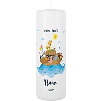 Striefchen ® Taufkerze Arche Noah mit Aufdruck des Namen und Datum sowie Taufspruch Striefchen ® Taufkerze Arche Noah mit Aufdruck des Namen und Datum sowie Taufspruch