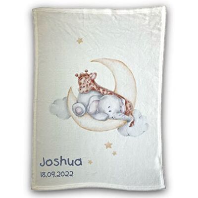 Wolimbo Babydecke 75x100cm Motiv Sleeping on the Moon personalisierbar Krabbeldecke mit Wunsch Name/Motiv Kinderdecke Geschenk zur Taufe, Geburt, Geburtstag Wolimbo Babydecke 75x100cm Motiv Sleeping on the Moon personalisierbar Krabbeldecke mit Wunsch Name/Motiv Kinderdecke Geschenk zur Taufe, Geburt, Geburtstag