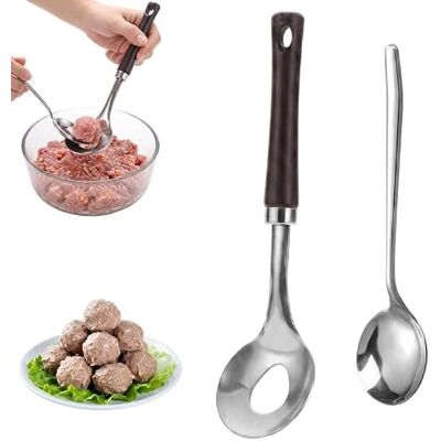 Generic 2027 Edelstahl Meatball-Formlöffel mit Loch Meatball-Formset aus 2 Teilen: perforierter Formlöffel + passender Schöpflöffel – Portionieren, formen und mühelos umsetzen. Generic 2027 Edelstahl Meatball-Formlöffel mit Loch Meatball-Formset aus 2 Teilen: perforierter Formlöffel + passender Schöpflöffel – Portionieren, formen und mühelos umsetzen.