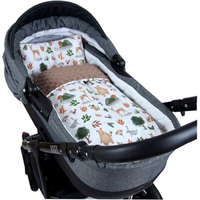 Babylux Babydecke Minky PLÜSCH Kuscheldecke 75x60cm + Kissen 35x30cm 2-TLG Set für Kinderwagen, Wiege, Babyschale, Neugeborene (MP152 Braun + Wald) Babylux Babydecke Minky PLÜSCH Kuscheldecke 75x60cm + Kissen 35x30cm 2-TLG Set für Kinderwagen, Wiege, Babyschale, Neugeborene (MP152 Braun + Wald)