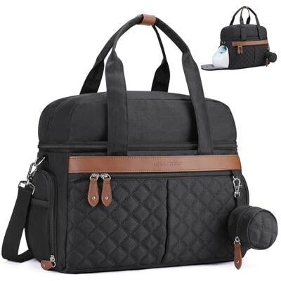 Maelstrom Milchpumpentasche, Wickeltasche mit 4 isolierten Kühltaschen, doppellagige Arbeitstasche für stillende Mütter mit 38,1 cm (15 Zoll) 6 Laptop-Fächern, passend für die meisten Milchpumpen, Schwarz Maelstrom Milchpumpentasche, Wickeltasche mit 4 isolierten Kühltaschen, doppellagige Arbeitstasche für stillende Mütter mit 38,1 cm (15 Zoll) 6 Laptop-Fächern, passend für die meisten Milchpumpen, Schwarz
