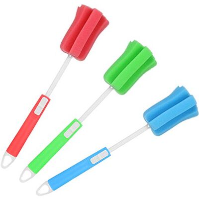 Gitua 3 Stück Flaschenbürste Schwamm mit Einstellbar Langen Griff, Weiche Schwamm Flaschen Reinigungsbürste für Babyflasche, Tassen, Kessel, Weingläser Gitua 3 Stück Flaschenbürste Schwamm mit Einstellbar Langen Griff, Weiche Schwamm Flaschen Reinigungsbürste für Babyflasche, Tassen, Kessel, Weingläser