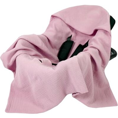 Babylux Musselin Einschlagdecke mit Kapuze – 90x90 cm – Sommer Babydecke für Autositz & Babyschale – 100% Baumwolle – Atmungsaktiv & Leicht (Rosa) Babylux Musselin Einschlagdecke mit Kapuze – 90x90 cm – Sommer Babydecke für Autositz & Babyschale – 100% Baumwolle – Atmungsaktiv & Leicht (Rosa)