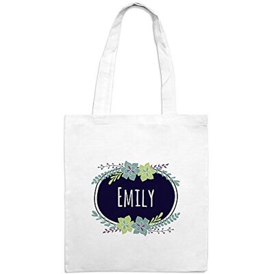 printplanet Jutebeutel mit Namen Emily Motiv Flowers Farbe weiß Stoffbeutel, Jutesack, Hipster, Beutel printplanet Jutebeutel mit Namen Emily Motiv Flowers Farbe weiß Stoffbeutel, Jutesack, Hipster, Beutel