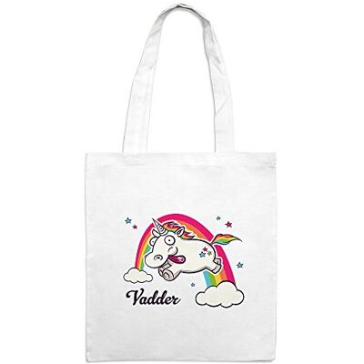 printplanet Jutebeutel mit Namen Vadder Motiv Verrücktes Einhorn Farbe weiß Stoffbeutel, Jutesack, Hipster, Beutel printplanet Jutebeutel mit Namen Vadder Motiv Verrücktes Einhorn Farbe weiß Stoffbeutel, Jutesack, Hipster, Beutel