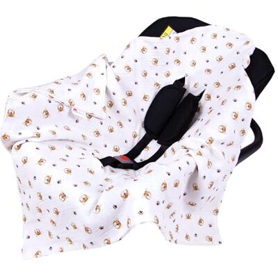 Babylux Einschlagdecke für Babyschale Autositz 80x80 cm – Sommer Babydecke aus Musselin Baumwolle – Atmungsaktiv, mit Gurtschlitzen (D10 Tiger) Babylux Einschlagdecke für Babyschale Autositz 80x80 cm – Sommer Babydecke aus Musselin Baumwolle – Atmungsaktiv, mit Gurtschlitzen (D10 Tiger)