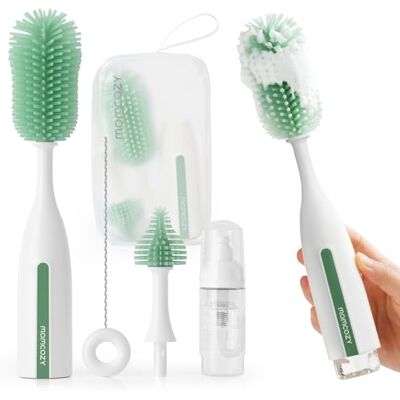 Momcozy Flaschenbürsten Set Pro, Innovatives Push-Press-Design zur gründlichen Reinigung – Flaschenreinigungsbürste für Flaschen/Brustpumpen/Nippel – Verstopfungsfreie Bürste & Schaum Momcozy Flaschenbürsten Set Pro, Innovatives Push-Press-Design zur gründlichen Reinigung – Flaschenreinigungsbürste für Flaschen/Brustpumpen/Nippel – Verstopfungsfreie Bürste & Schaum