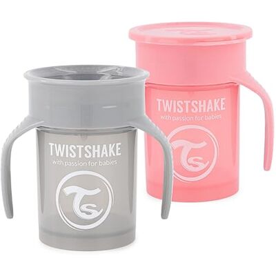 Twistshake 2x Auslaufsicherer Baby 360 Trinkbecher mit Silikondichtung 230ml Trainingsbecher für Kinder Trinkflasche BPA-Frei Rosa Grau Twistshake 2x Auslaufsicherer Baby 360 Trinkbecher mit Silikondichtung 230ml Trainingsbecher für Kinder Trinkflasche BPA-Frei Rosa Grau