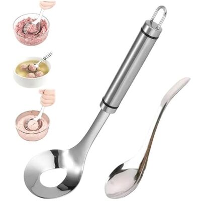 Generic 2027 Edelstahl Meatball-Formlöffel mit Loch Meatball-Formset aus 2 Teilen: perforierter Formlöffel + passender Schöpflöffel – Portionieren, formen und mühelos umsetzen. Generic 2027 Edelstahl Meatball-Formlöffel mit Loch Meatball-Formset aus 2 Teilen: perforierter Formlöffel + passender Schöpflöffel – Portionieren, formen und mühelos umsetzen.