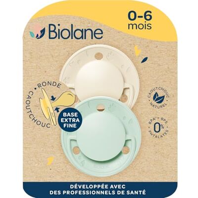Biolane Runder Schnuller Extra Dünne Schnuller 0-6 Monate Grün & Beige Naturkautschuk Sauger Fördert die Mundentwicklung Weich und bequem Biolane Runder Schnuller Extra Dünne Schnuller 0-6 Monate Grün & Beige Naturkautschuk Sauger Fördert die Mundentwicklung Weich und bequem