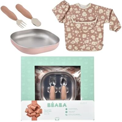 Béaba Baby-Essensset Geschenkset ab 4 Monaten – Edelstahl-Teller mikrowellengeeignet, Ergonomisches Besteck, Lätzchen mit Ärmeln, Aufbewahrungsbox, Gesunde und Langlebige Materialien – Savannah Bloom Béaba Baby-Essensset Geschenkset ab 4 Monaten – Edelstahl-Teller mikrowellengeeignet, Ergonomisches Besteck, Lätzchen mit Ärmeln, Aufbewahrungsbox, Gesunde und Langlebige Materialien – Savannah Bloom