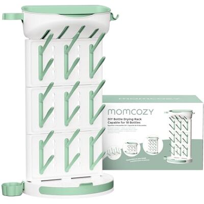Momcozy Premium Babyflaschen Trockenständer – Vertikaler Flaschenhalter für 18 Flaschen & Stillzubehör Mit Reise-Set & Bürstenhalter (37x17x54 cm) Momcozy Premium Babyflaschen Trockenständer – Vertikaler Flaschenhalter für 18 Flaschen & Stillzubehör Mit Reise-Set & Bürstenhalter (37x17x54 cm)