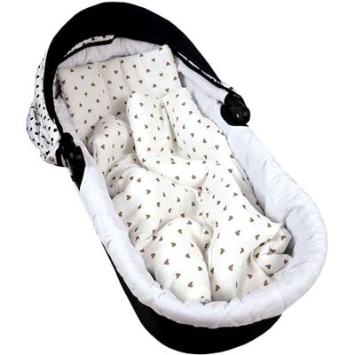Babylux Babydecke Musselin 75x60 cm – Weiche Kuscheldecke für Kinderwagen & Stubenwagen, Atmungsaktiv, Perfekt für Sommer, Geschenk für Neugeborene MPM (D3 Herzen Braun) Babylux Babydecke Musselin 75x60 cm – Weiche Kuscheldecke für Kinderwagen & Stubenwagen, Atmungsaktiv, Perfekt für Sommer, Geschenk für Neugeborene MPM (D3 Herzen Braun)