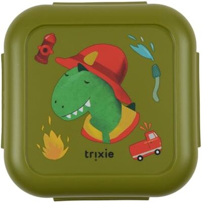 Trixie Snackdose mit Clips, 100% PP, Auslaufsicherer Verschluss, Herausnehmbarer Inneneinsatz, Spülmaschinenfest, 13x13x7 cm, ab 3 Jahren (Fireman Mr. Dino) Trixie Snackdose mit Clips, 100% PP, Auslaufsicherer Verschluss, Herausnehmbarer Inneneinsatz, Spülmaschinenfest, 13x13x7 cm, ab 3 Jahren (Fireman Mr. Dino)