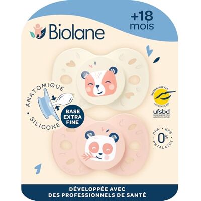 Biolane Anatomisch geformter Sauger für Tiere – extrafeine Schnuller – ab 18 Monaten – Rosa und Beige – flacher und wendbarer Brustwarze – optimaler Komfort – respektiert die Mundentwicklung Biolane Anatomisch geformter Sauger für Tiere – extrafeine Schnuller – ab 18 Monaten – Rosa und Beige – flacher und wendbarer Brustwarze – optimaler Komfort – respektiert die Mundentwicklung