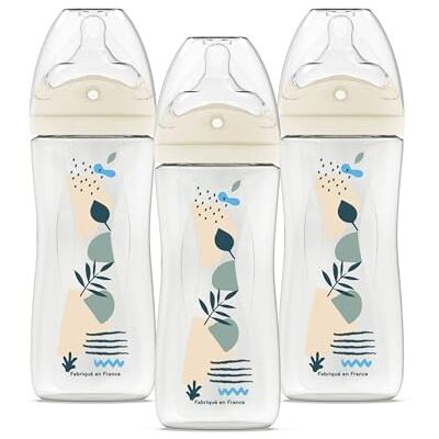 Dodie 3 Stück Fläschchen mit mehrfacher Öffnung, Anti-Kolik, 330 ml, Blau Dodie 3 Stück Fläschchen mit mehrfacher Öffnung, Anti-Kolik, 330 ml, Blau