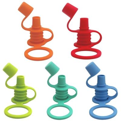 Hotainoys Kein Verschütten, Silikon-Flaschenaufsatz, 5 Stück, BPA-freie Silikon-Flaschenaufsätze mit Haken, Ersatz-Wasserdeckel für Kleinkinder, Babys und Erwachsene, Beutelaufsatz, kein Verschütten Hotainoys Kein Verschütten, Silikon-Flaschenaufsatz, 5 Stück, BPA-freie Silikon-Flaschenaufsätze mit Haken, Ersatz-Wasserdeckel für Kleinkinder, Babys und Erwachsene, Beutelaufsatz, kein Verschütten