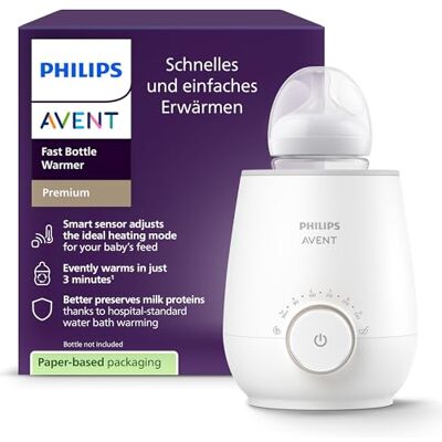 AVENT Philips Schneller Premium-Fläschchenwärmer, mit intelligenter Temperaturregelung, Wasserbadtechnologie, automatischer Abschaltung, Modell SCF358/00 AVENT Philips Schneller Premium-Fläschchenwärmer, mit intelligenter Temperaturregelung, Wasserbadtechnologie, automatischer Abschaltung, Modell SCF358/00