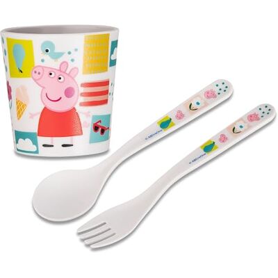 Koziol EASY EATER SET PEPPA PIG Becher + Besteckset ab 6 Monaten spielerisch Essenlernen bruchfest, lebensmittelecht, spülmaschinengeeignet (Becher + Besteckset) Koziol EASY EATER SET PEPPA PIG Becher + Besteckset ab 6 Monaten spielerisch Essenlernen bruchfest, lebensmittelecht, spülmaschinengeeignet (Becher + Besteckset)
