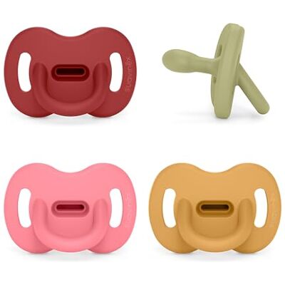 SUAVINEX , Schnuller aus Silikon 4er-Pack, für Babys 0-6 Monate, Schnuller mit physiologischem Sauger Sx Pro, Symmetrisch, Superweich und Flexibel, Einschlafschnuller, Honey, Lake, Chili, Fuchsia SUAVINEX , Schnuller aus Silikon 4er-Pack, für Babys 0-6 Monate, Schnuller mit physiologischem Sauger Sx Pro, Symmetrisch, Superweich und Flexibel, Einschlafschnuller, Honey, Lake, Chili, Fuchsia