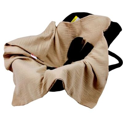 Babylux Einschlagdecke für Babyschale Autositz 80x80 cm – Sommer Babydecke aus Musselin Baumwolle – Atmungsaktiv, mit Gurtschlitzen (Coffee) Babylux Einschlagdecke für Babyschale Autositz 80x80 cm – Sommer Babydecke aus Musselin Baumwolle – Atmungsaktiv, mit Gurtschlitzen (Coffee)