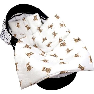 Babylux Babydecke Musselin 75x60 cm – Weiche Kuscheldecke für Kinderwagen & Stubenwagen, Atmungsaktiv, Perfekt für Sommer, Geschenk für Neugeborene MPM (D6 Teddys) Babylux Babydecke Musselin 75x60 cm – Weiche Kuscheldecke für Kinderwagen & Stubenwagen, Atmungsaktiv, Perfekt für Sommer, Geschenk für Neugeborene MPM (D6 Teddys)