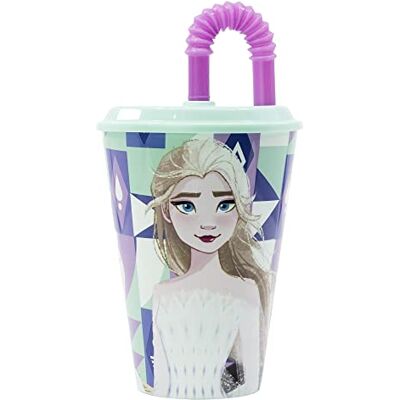 Stor WIEDERVERWENDBARER KINDERBECHER MIT STROHHALM AUS BPA-FREIEM KUNSTSTOFF 430 ML FROZEN ICE MAGIC, Bunt Stor WIEDERVERWENDBARER KINDERBECHER MIT STROHHALM AUS BPA-FREIEM KUNSTSTOFF 430 ML FROZEN ICE MAGIC, Bunt