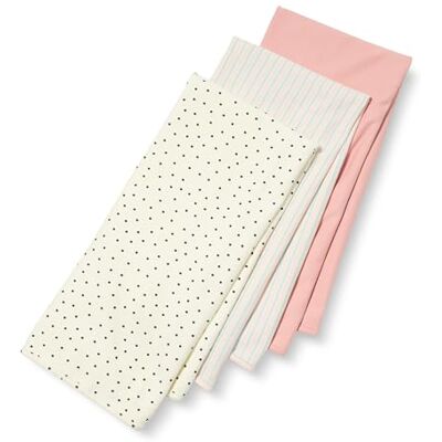 Amazon Unisex Baby Wickeltücher, 3er-Pack, Punkte/Staubrosé/Streifen, Einheitsgröße Amazon Unisex Baby Wickeltücher, 3er-Pack, Punkte/Staubrosé/Streifen, Einheitsgröße