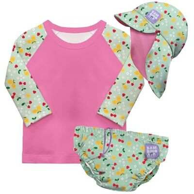 Mitac UPF 40+ Set mit wiederverwendbaren Schwimmwindeln (6-12 Monate) FRUCHTIGES OBST Enthält Schwimmwindelhose, Schwimm-Rashguard-Oberteil und Schwimmhaube für Babys und Kleinkinder Mitac UPF 40+ Set mit wiederverwendbaren Schwimmwindeln (6-12 Monate) FRUCHTIGES OBST Enthält Schwimmwindelhose, Schwimm-Rashguard-Oberteil und Schwimmhaube für Babys und Kleinkinder