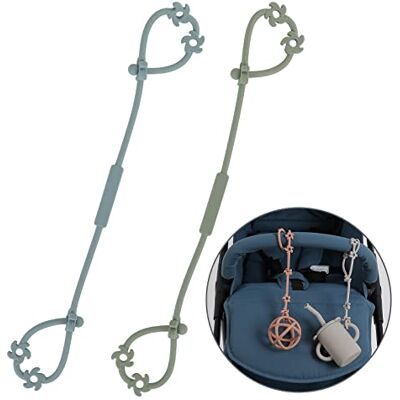 LOVE DEPOT Cup Catcher, Spielzeug Sicherheitsgurte Trinkbecher Halteriemen für Kinderwagen Hochstuhl Autositz, aus Lebensmittelqualität Silikon, BPA-frei, 2er-Pack (Sage+Ether) LOVE DEPOT Cup Catcher, Spielzeug Sicherheitsgurte Trinkbecher Halteriemen für Kinderwagen Hochstuhl Autositz, aus Lebensmittelqualität Silikon, BPA-frei, 2er-Pack (Sage+Ether)