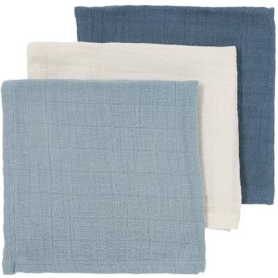 MEYCO Waschtücher 30x30cm 3-Pack Musselin Spucktücher Natural/Jeans/Indigo 100 % weiche Baumwolle Pre Washed Musselin Oeko Tex zertifiziert saugfähig, hautfreundlich & schnelltrocknend MEYCO Waschtücher 30x30cm 3-Pack Musselin Spucktücher Natural/Jeans/Indigo 100 % weiche Baumwolle Pre Washed Musselin Oeko Tex zertifiziert saugfähig, hautfreundlich & schnelltrocknend